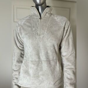 The North Face White Fleece Deep Pile Sherpa 1/4 Zip Pullover Women’s Size XS/tp